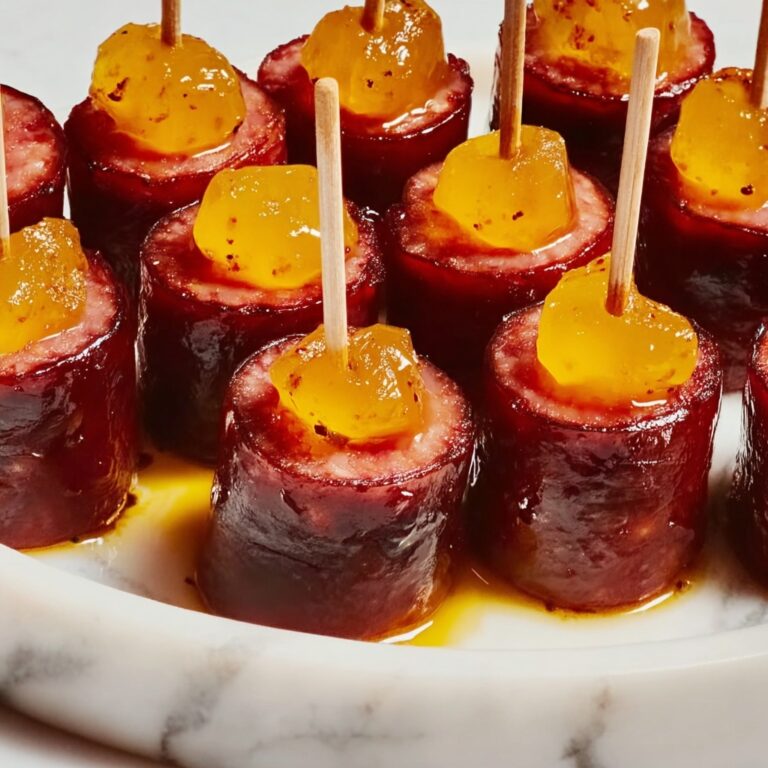 Savory Kielbasa Bites with Sweet Pineapple Skewers Recipe