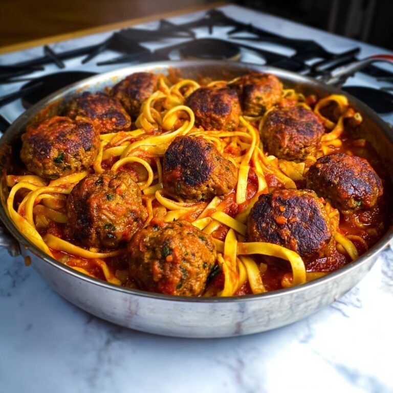 Sweet and Tangy BBQ Chicken Meatball Pasta Delight Recipe